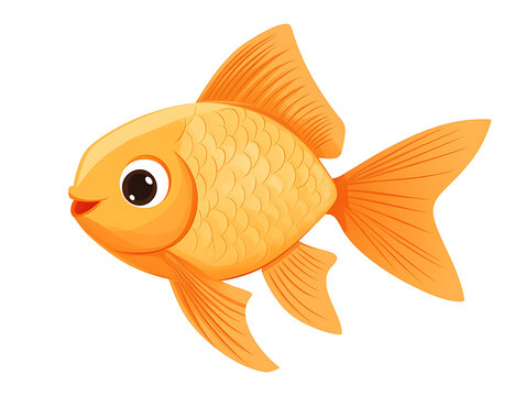 Colorful Fish Illustration Isolated on White Background