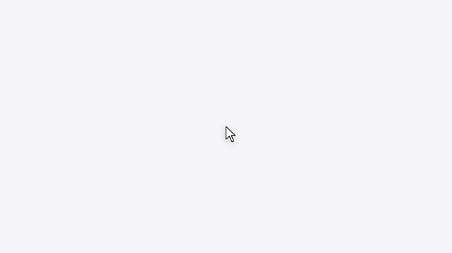 Minimalist Mouse Cursor Pointer Moving Across Plain White Background for Digital Interface Concept