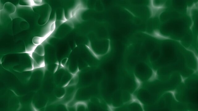 Abstract Green Water Surface Ripples with Light Reflections.
