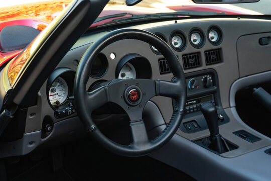 Interior View of a Classic Dodge Viper Sports Car