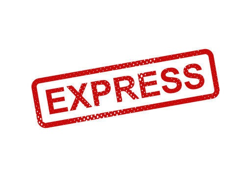 Red express delivery stamp on white illustration