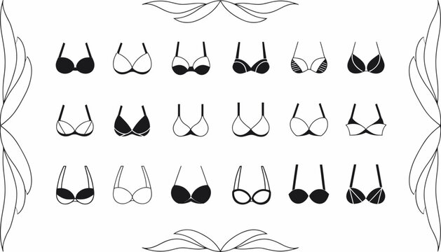 collection of various bra types and styles