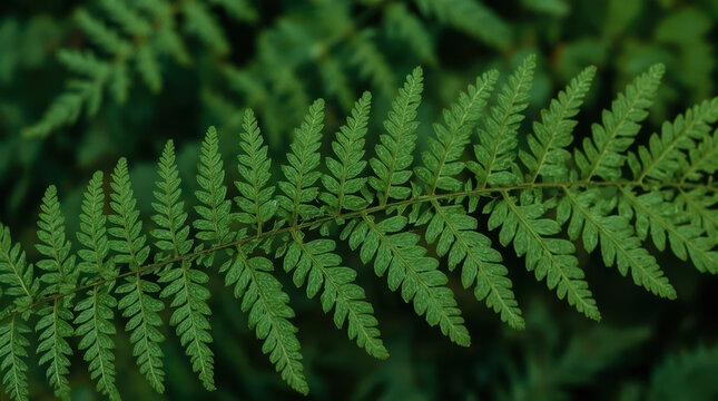 Fern leaf, green foliage, natural background creates tranquil depth
