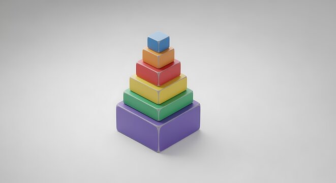 Blocks Pyramid Toy Stacking for Learning and Development Concept