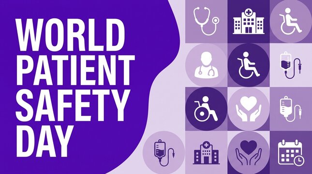 World patient safety day colorful icons set