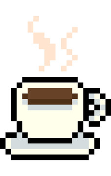 pixel art of coffee