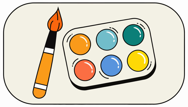Art Supplies: Watercolor Palette with Brush, Creative Tools for Drawing and Painting, Vibrant Colors for Art Projects