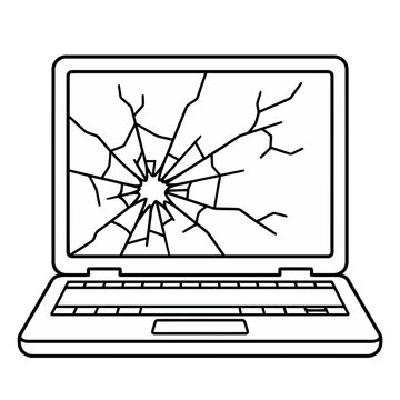 Laptop with cracked screen