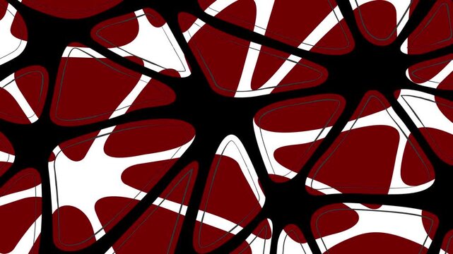 animation Abstract red and black voronoi cell background loop with motion graphic organic pattern, motion, and copy space