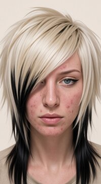 portrait of young emo woman