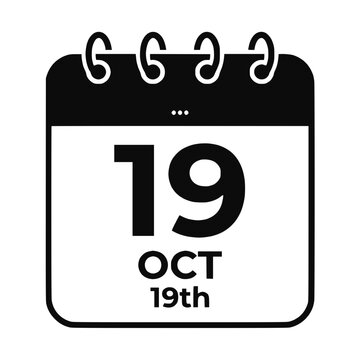 Minimalist Calendar Icon for October 19th