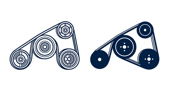 Automotive serpentine belt systems showing engine pulleys and durable rubber drive components for vehicle mechanical repair