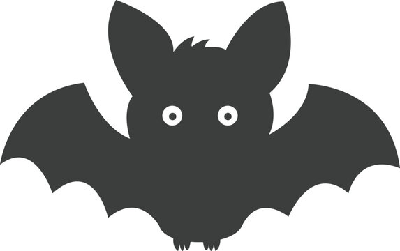 Cute Black Bat ,  Halloween Cartoon Vector Illustration