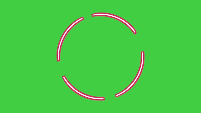 Circle red border animation rotating and spinning on green screen motion graphics for video element