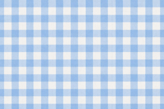 Light Blue Gingham Fabric Texture with Soft Woven Check Pattern