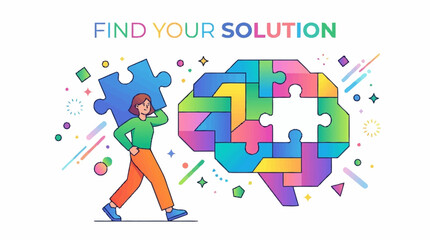 Fototapeta premium Creative thinking and problem solving concept illustration.