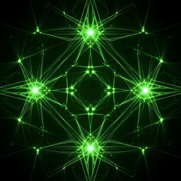 Green glowing neuron network illustration