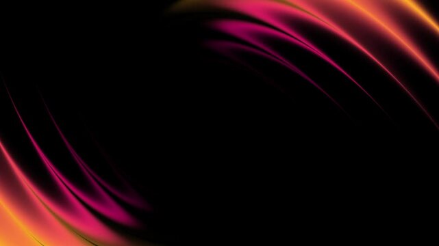 Abstract glowing colorful wavy line frame motion loop animation on black background for elegant video backdrop.4k. Video
