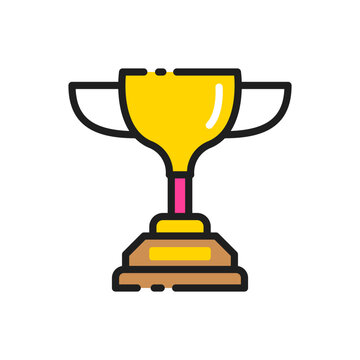 Golden trophy cup award icon