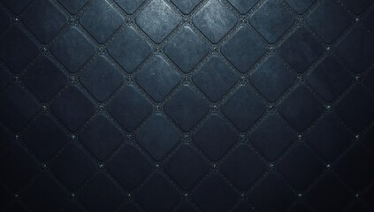 Obraz premium Dark blue diamond tufted upholstery texture background