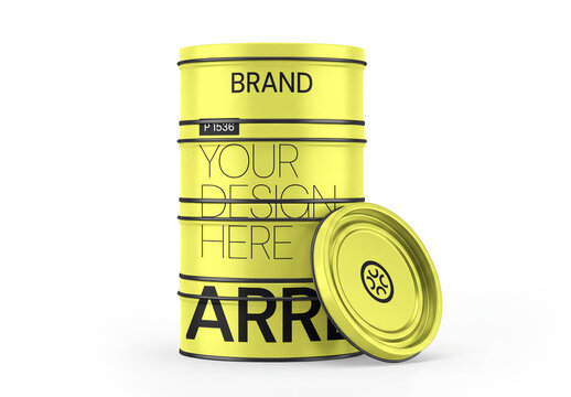 Metal Barrel Mockup