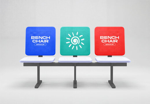 Waiting Bench Chair Mockup Set
