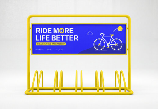 Bicycle Parking Rack Advertising Mockup