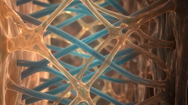 Detailed 3d Medical Animation of Collagen Fibers