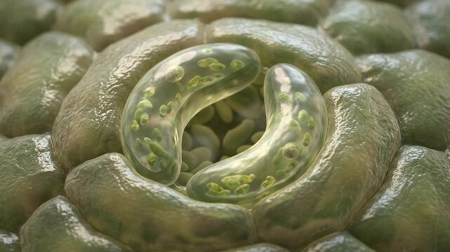 Plant Stoma Microscopic View Gas Exchange and Respiration