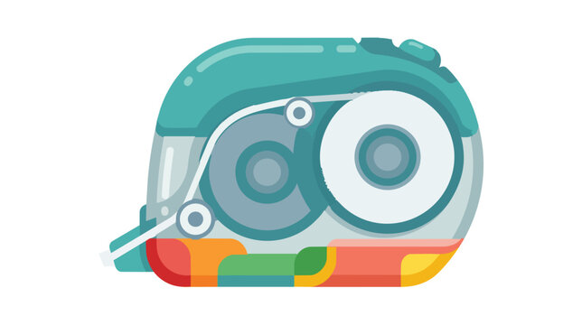 Colorful correction tape roller icon. Flat vector illustration of office stationery, school supply, and mistake erasing tool isolated on white background.