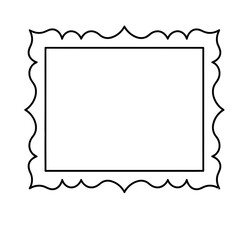 Fototapeta premium Decorative rectangular frame with scalloped edges