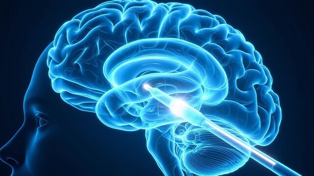 Digital Illustration: Deep Brain Electrode Therapy for OCD