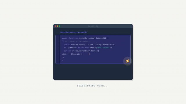 Dark software code window computer screen interface with abstract white background graphic. Suitable for tech websites, coding blogs, cybersecurity.