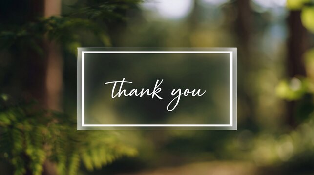 Elegant handwritten thank you message on a soft blurred nature background for appreciation and gratitude