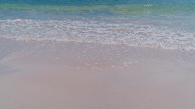 4K Scenic view of tropical ocean coastline and island with clear blue sky copy space.