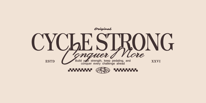 Retro vintage typography streetwear design. Bicycle typography slogan for print, jersey, tee, hat, t-shirt, sweatshirt, hoodie, wall art for clothing brand design - Vector