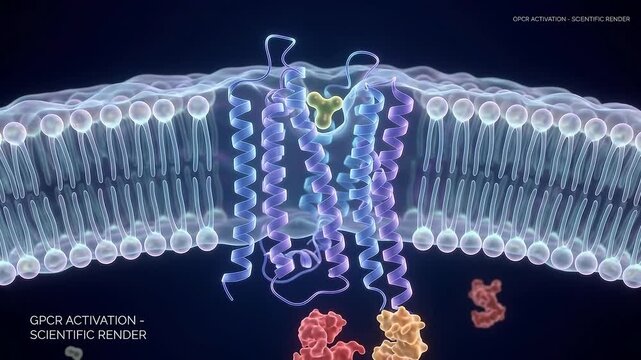 Gpcr Activation Molecule Binding to Cell Membrane Receptor