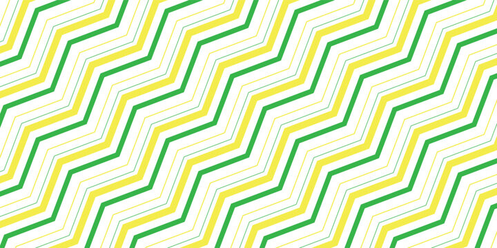 simple abstract nion, light nion and yellow colour diagonal zig zag line pattern on white background.