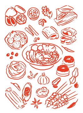 Indonesian traditional food vector icon logo doodle artwork illustration line art logo design