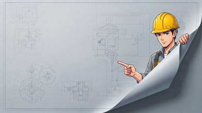 Mechanical Engineering Presentation Background with Professional Engineer