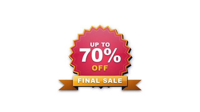 Up to 70 Percent Off Final Sale Promotional Badge Vector Illustration