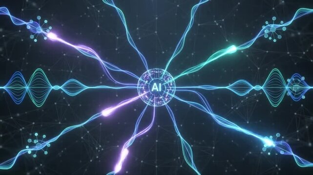 Intelligent AI call routing system analyzes voice requests and automatically directs each conversation toward the appropriate destination in a smart contact center network.
