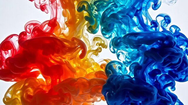 Colorful ink swirls in liquid