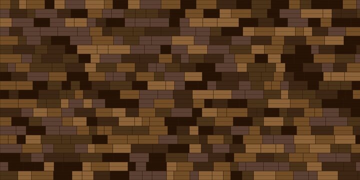 Seamless brown pixel brick wall pattern digital background texture illustration
