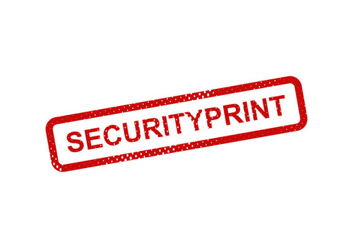 Red security print stamp with dotted border illustration