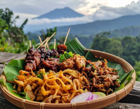 fried chicken wings, soto dan sate, 