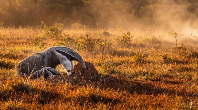 Giant Anteater Active Foraging and Social Interaction in Newly Explored Cerrado Territory in Cerrado