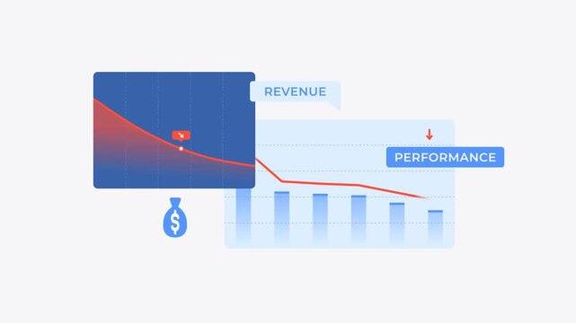 Business revenue and performance chart animation cartoon