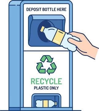 Recycling Plastic Bottle Deposit Machine Vector