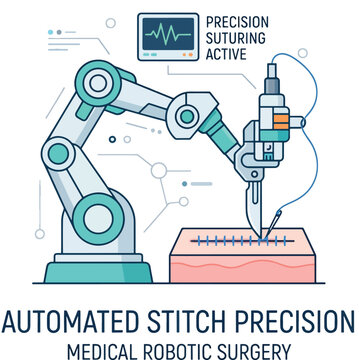Robotic Surgery Arm Performing Precise Suturing